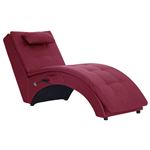 Diván de masaje con almohada de cuero sintético color vino tinto - vidaXL