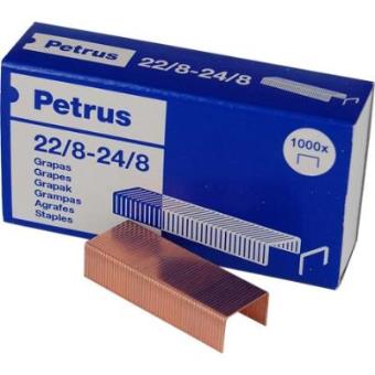 Grapas Petrus N.22/8 24/8 Cobreada 1000 Unidades - 1