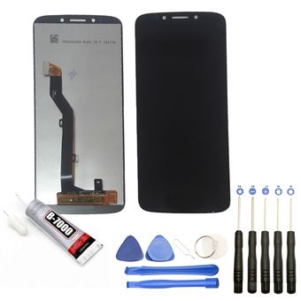 Pantalla completa compatible con Motorola Moto G6 Play 5.7"" negro + herramientas + Pegamento B7000 - 1