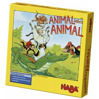 Animal Sobre Haba esp 3409 juego de apilamiento 24 jugadores partir 4 años con figuras madera se pu mesa