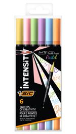 Set 6 Rotuladores Bic Doble Punta Intensity Pastel