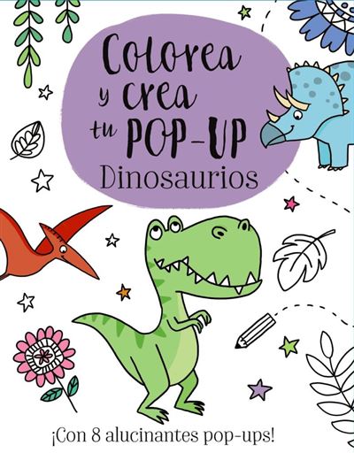 Colorea y crea tu pop-up - Dinosaurios