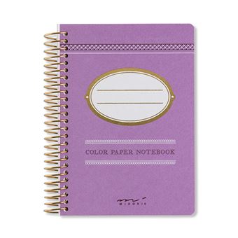 Cuaderno Midori A7 Macaron Morado Rayas - 1