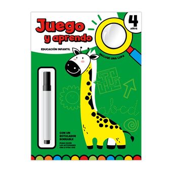 Juego Y Aprendo 4 Años Con Lupa Y Rotulador Borrable