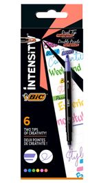 Set 6 Rotuladores Bic Intensity Highlighters Doble Punta Fina