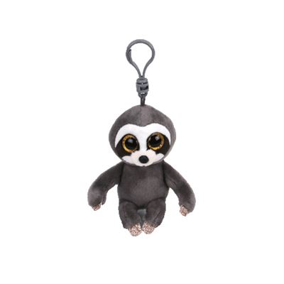 Llavero peluche beanie boos dangler grey sloth clip 10cm