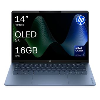 Ordenador portátil HP OmniBook 5 Laptop Next Gen AI 14-hh0014ns Copilot+, Intel Core Ultra 5-322, 16GB RAM, 1TB SSD, Intel Graphics, Windows 11 Home, 14" 2K Azul