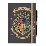 Grupo Erik Cuaderno Harry Potter A5 con Bolígrafo, Hogwarts - Regalos Harry Potter |   Cuaderno A5 puntos: Diario personal - Cuadernos de tapa dura con marcapáginas, 192 págs.