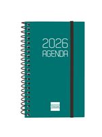 Agenda Finocam Espiral Basics Opaque Ene-dic 2026 E3 - 79x127 Mm Semana Vista Horizontal Verde Catalán