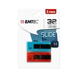 Pendrive Memoria USB Emtec B250 USB 3.0 32GB Pack 2