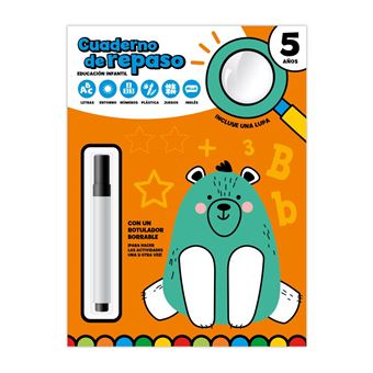 Cuaderno De Repaso 5 Años Con Lupa Y Rotulador Borrable
