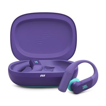 Auriculares deportivos Bluetooth JBL Endurance Peak 4 True Wireless Morado y Turquesa