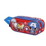 Estuche Portatodo 3d Doble Marvel Los Vengadores Impact Rojo