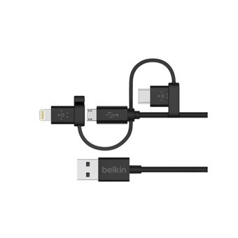 Cable universal Belkin Micro-USB, USB-C y Lightning