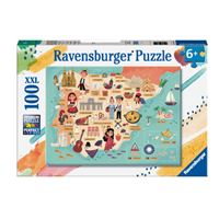 Puzzle Ravensburger Mapa de España y Portugal 100 piezas XXL