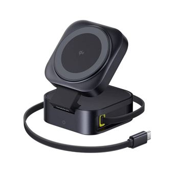 Cargador inalámbrico Baseus Picogo 2-in-1 MagSafe Qi2 67W Negro