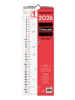 Calendario Pared Escribir Largo Finocam Neutro Ene-dic 2026 Largo L - 155x430 Mm Mes Vista Español