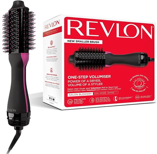 REVLON - Cepillo secador y alisador Plano Rosa