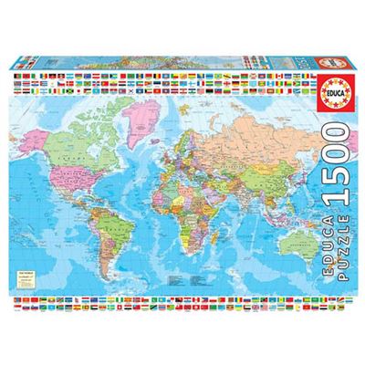 Puzzle Educa 1500 mapamundi edad 12 años piezas 1.500 18500