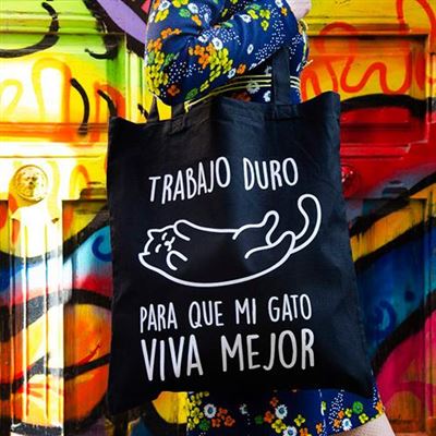 Tote Bag Miss Miserable Trabajo duro para que mi gato viva mejor