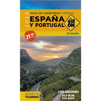 Mapa de carreteras turístico de España y Portugal 2020 Escala 1:340. 000
