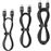 Pack de 3 cables USB-C a USB-C WeFix 60W 50cm, 1m, 2m Negro