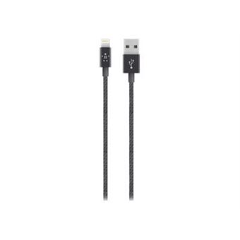Cable Belkin Lightning a USB trenzado 1,2m Negro