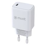 Cargador de pared Muvit USB-C PD 3A 25W Blanco