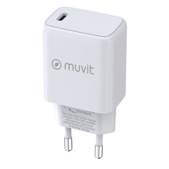 Cargador de pared Muvit USB-C PD 3A 25W Blanco