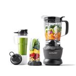 Batidora de vaso Nutribullet Combo NBF500DG 1200W, 3 vasos, batidora personal, cuchilla extractora Easy-Twist, Gris Oscuro