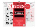Calendario Pared Mixto Números Grandes / Escribir Xl Finocam Neutro Ene-dic 2026 Xl - 540x420 Mm Mes Vista Español