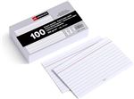 Paquete De 100 Fichas Rayadas Blancas Miquelrius 75 X125 Mm