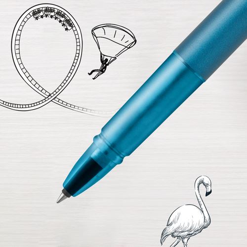 Pack De 6 Recargas De Tinta Azul Media Para Bolígrafo Parker Roller Ball - Puntero De Acero