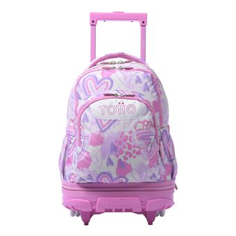 Mochila Totto escolar ruedas desmontable Rosa Amalia - Tiza - 1