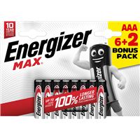 Pilas Alcalinas Energizer Max AAA 6+2