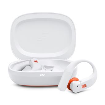 Auriculares deportivos Bluetooth JBL Endurance Peak 4 True Wireless Blanco y Naranja