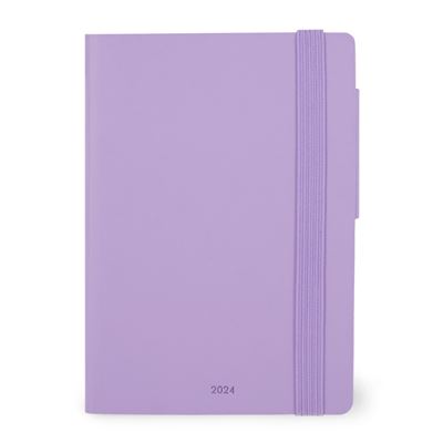 Mini agenda 2024 12 meses semana vista horizontal Lavender Legami