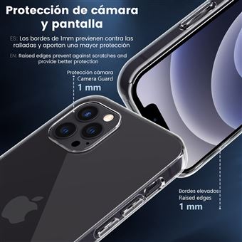 Funda 4-ok Transparente + cuerda Negro para iPhone 15 Pro - Funda