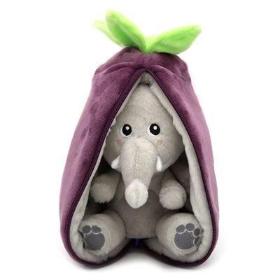 Elefante de peluche berenjena flipetz nature et decouvertes
