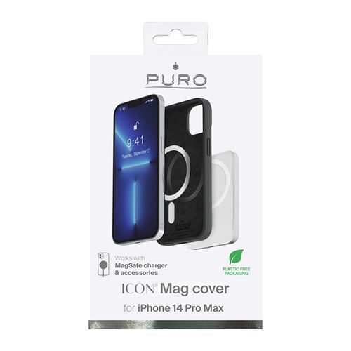 Funda Puro Icon MagSafe Negro para iPhone 14 Pro Max - Funda para teléfono  móvil