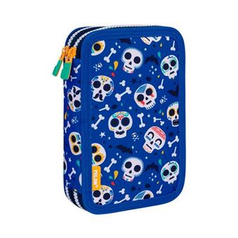 Estuche Milan con contenido de dos pisos Bats & Bites azul