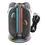 Soporte Quad de carga Blackfire RGB Led 4 mandos Joy-Con 2 de Nintendo Switch 2