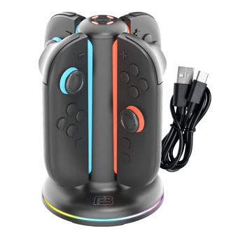 Soporte Quad de carga Blackfire RGB Led 4 mandos Joy-Con 2 de Nintendo Switch 2