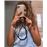 Funda 4-ok Transparente + cuerda Negro para iPhone 15