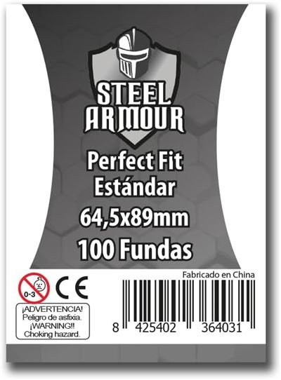 100 Fundas para Cartas Perfect Fit Steel Armour 6,4X8,9cm