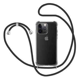 Funda 4-ok Transparente + cuerda Negro para iPhone 15 Pro - Funda para  teléfono móvil