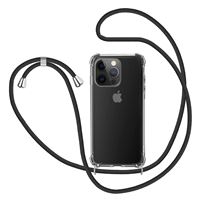 Funda 4-ok Transparente + cuerda Negro para iPhone 15 Pro