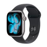 Apple Watch Series 11 GPS + Cellular 42mm Caja Aluminio Gris espacial y Correa Deportiva Negra - Talla M/L