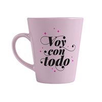 Taza Voy Con todo tantanfan la vecina rubia rosa