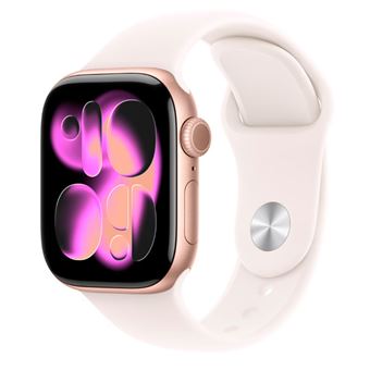 Apple Watch Series 11 GPS + Cellular 42mm Caja Aluminio Oro rosa y Correa Deportiva Rubor claro - Talla S/M - 1